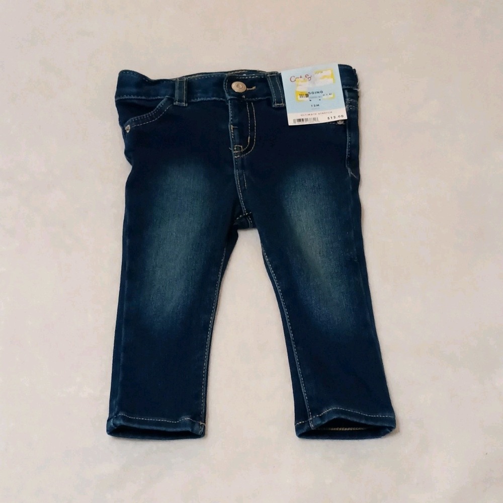 Cat & Jack 12M Dark Blue Jegging Adjustable Waist Ultimate Stretch Denim
